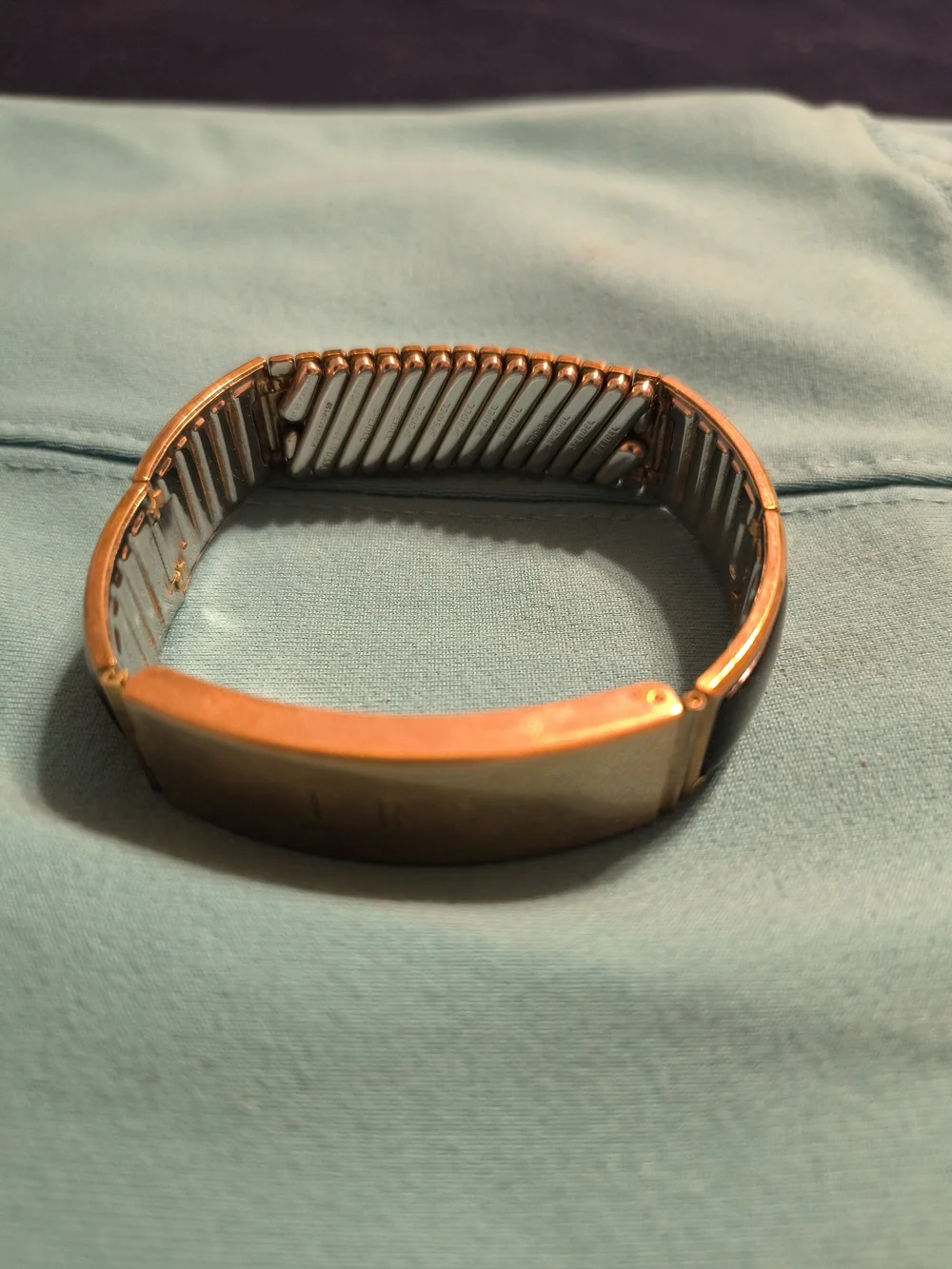 Source Unknown Gold-Tone Men’s ID Bracelet with Black Accents